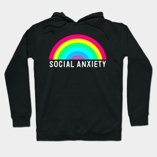 Social Anxiety Rainbow White Hoodie